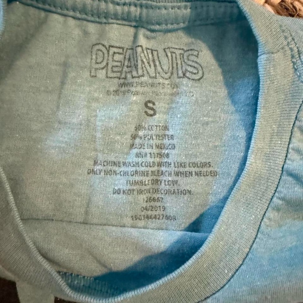 Peanuts Snoopy blue/ teal T-shirt with funny sayings Bundle of 2 - Picture 5 of 8